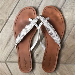 coach lily flat feather sandals